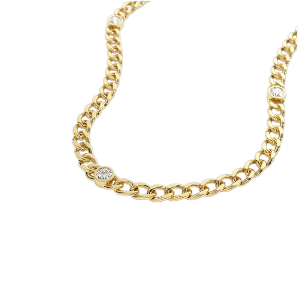 Cuban halskjede 0,30 ct – 14K gull og diamanter - Bilde 2