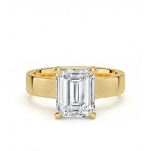 Emerald cut diamantring 2,00 ct – 4 mm cigar band