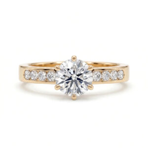 Diamantring med kanalinnfatning 1,29 ct