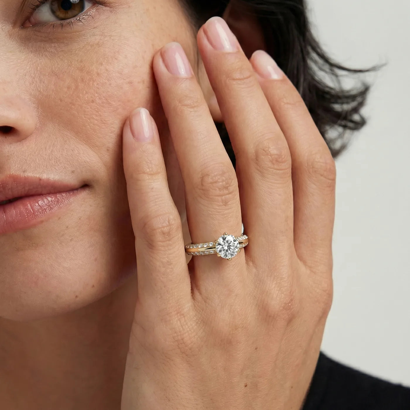 Knife Edge pavé diamantring 1,40 ct - Bilde 2