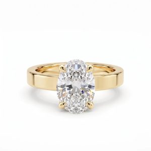 Oval diamantring 2,00 ct – 3 mm cigar band