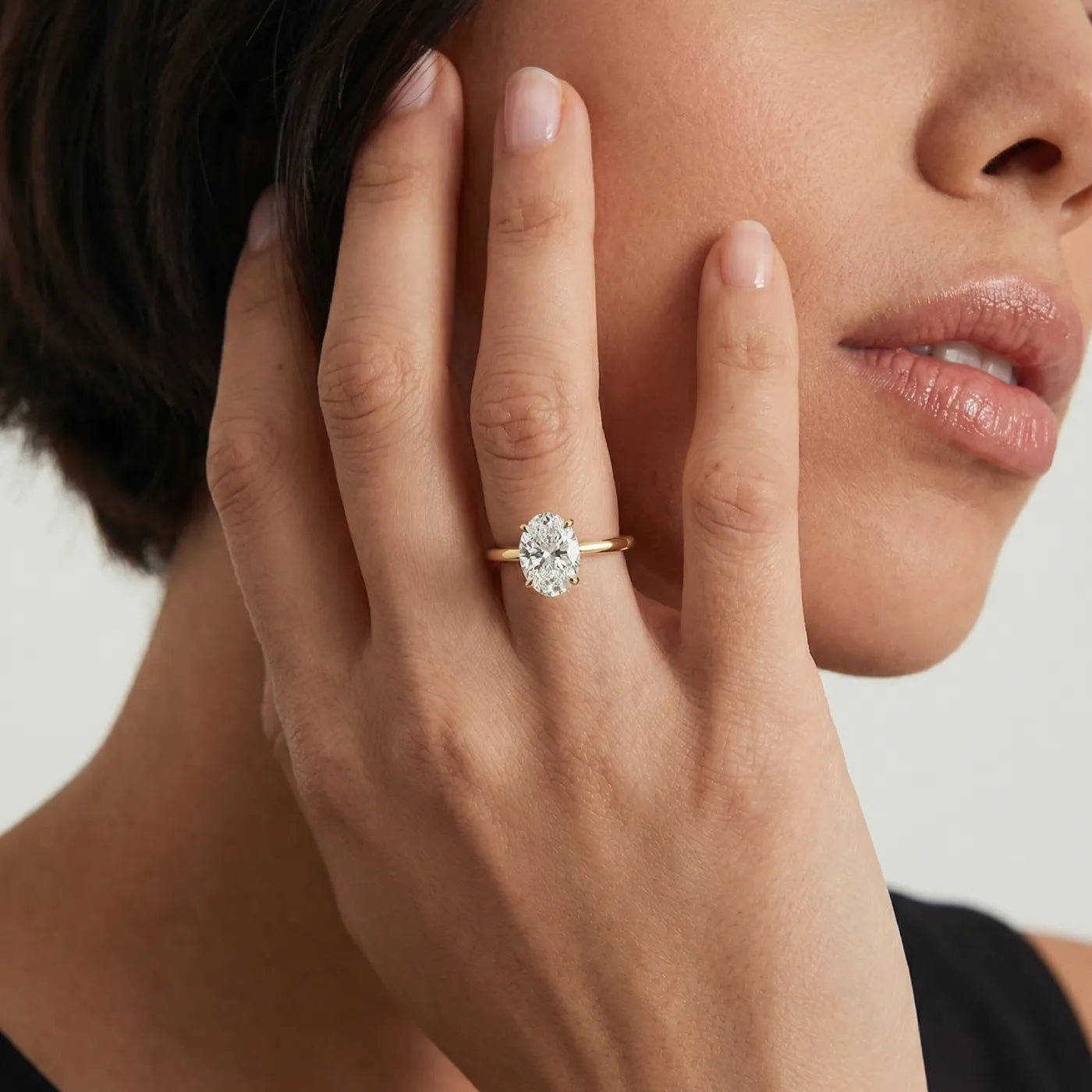 Oval forlovelsesring 1,00 ct - Bilde 6