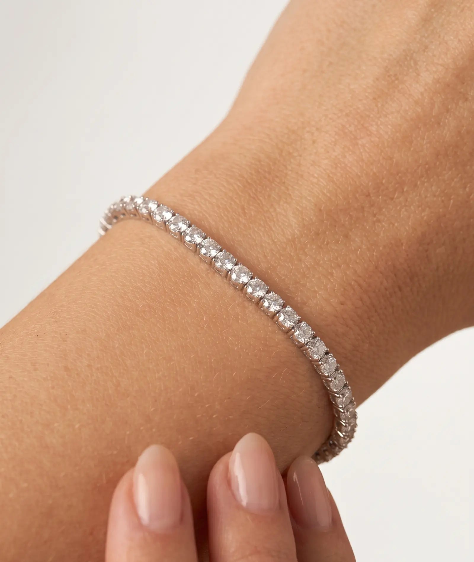 Tennisarmbånd hvitt gull 8,00 ct - Bilde 2